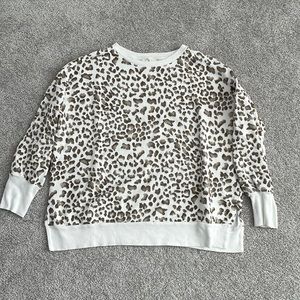 Caslon Leopard Side Slit Sweatshirt